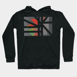 View of Abstract Christmas flower in shades of grey Hoodie